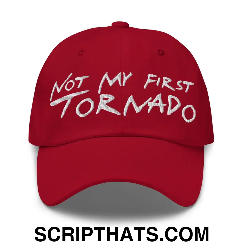 Not My First Tornado Dad Hat Cranberry