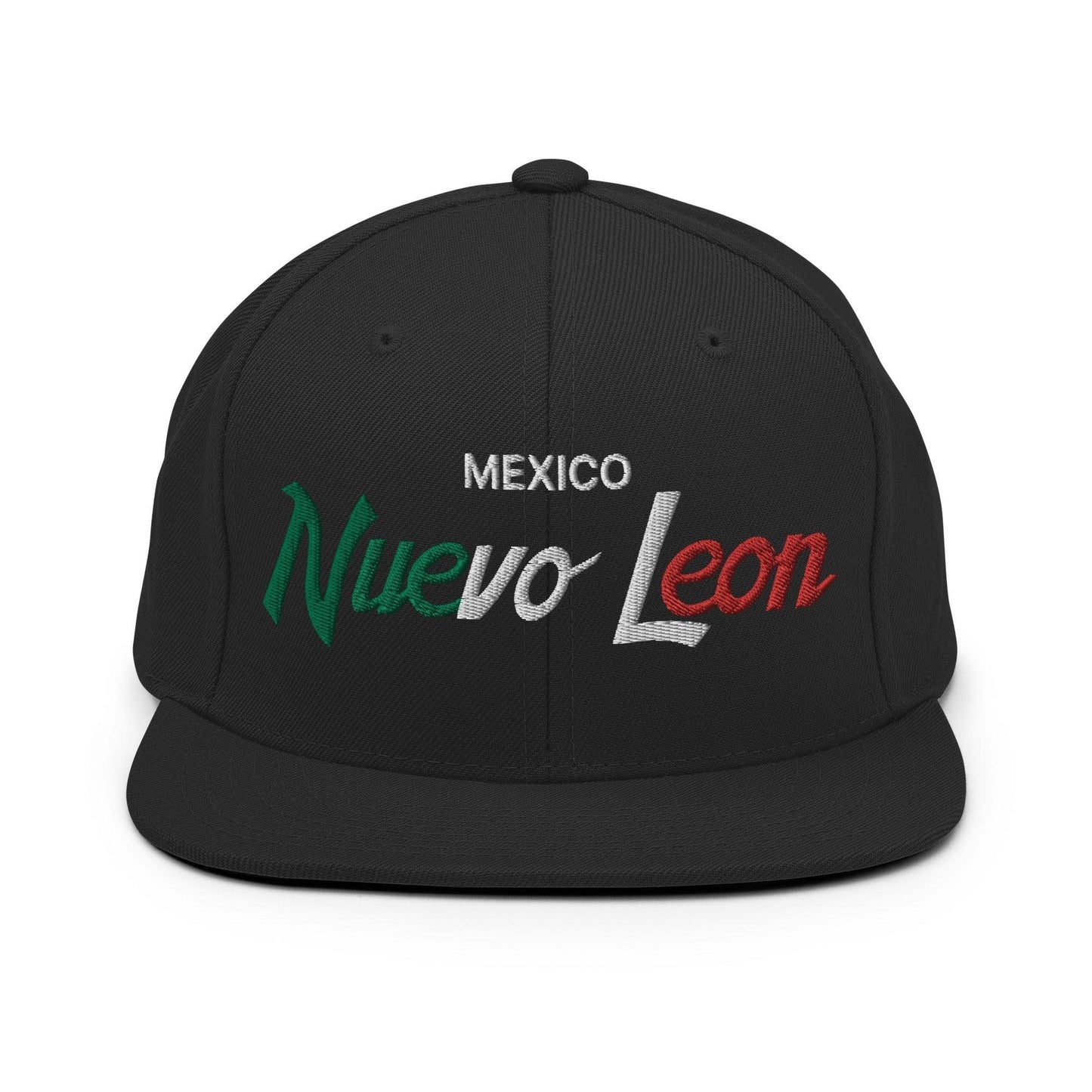 Nuevo Leon Mexico Vintage Sports Script Snapback Hat Black