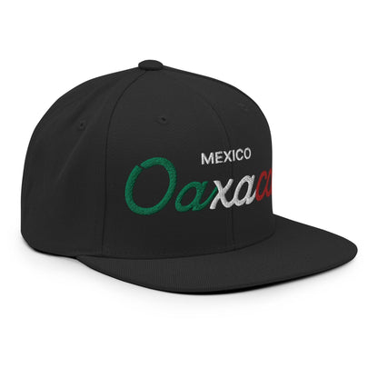 Oaxaca Mexico Vintage Sports Script Snapback Hat Black