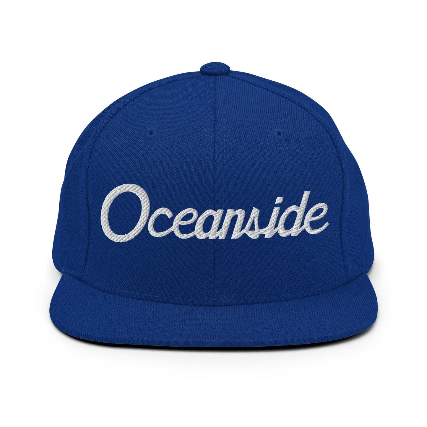 Oceanside Script Snapback Hat Royal Blue