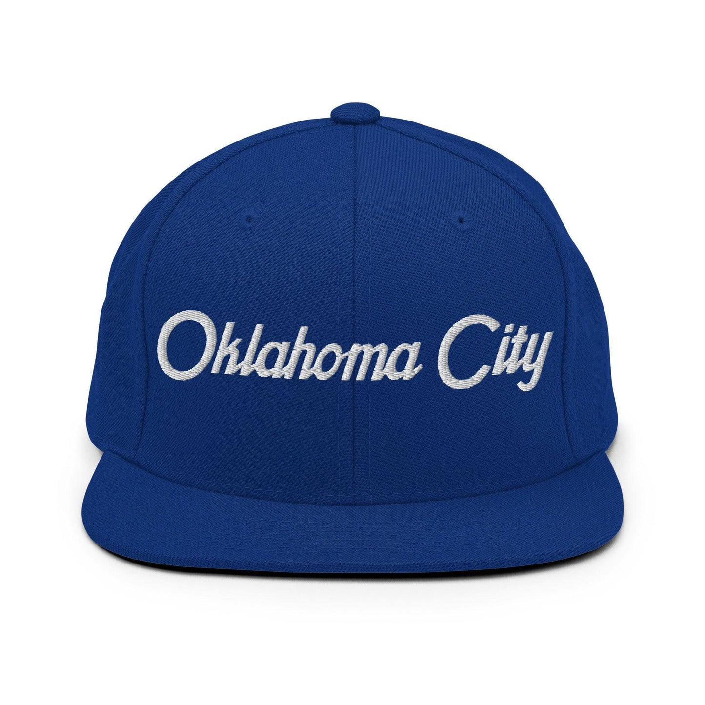 Oklahoma City Script Snapback Hat Royal Blue