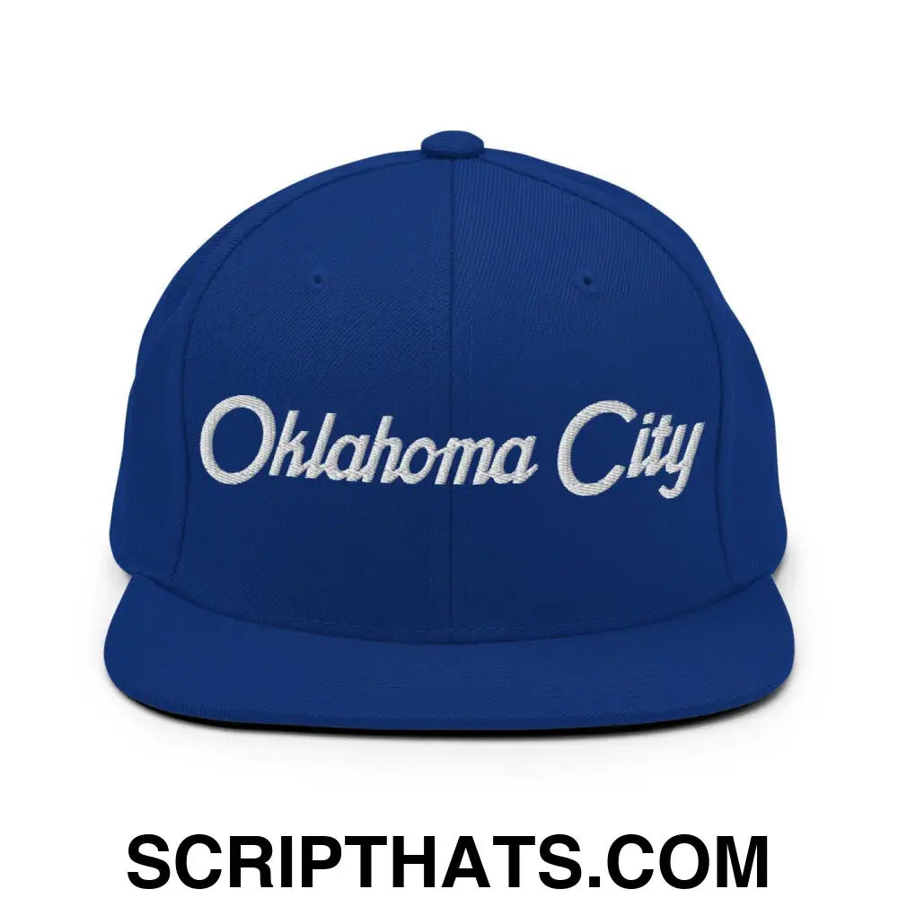 Oklahoma City Script Snapback Hat Royal Blue