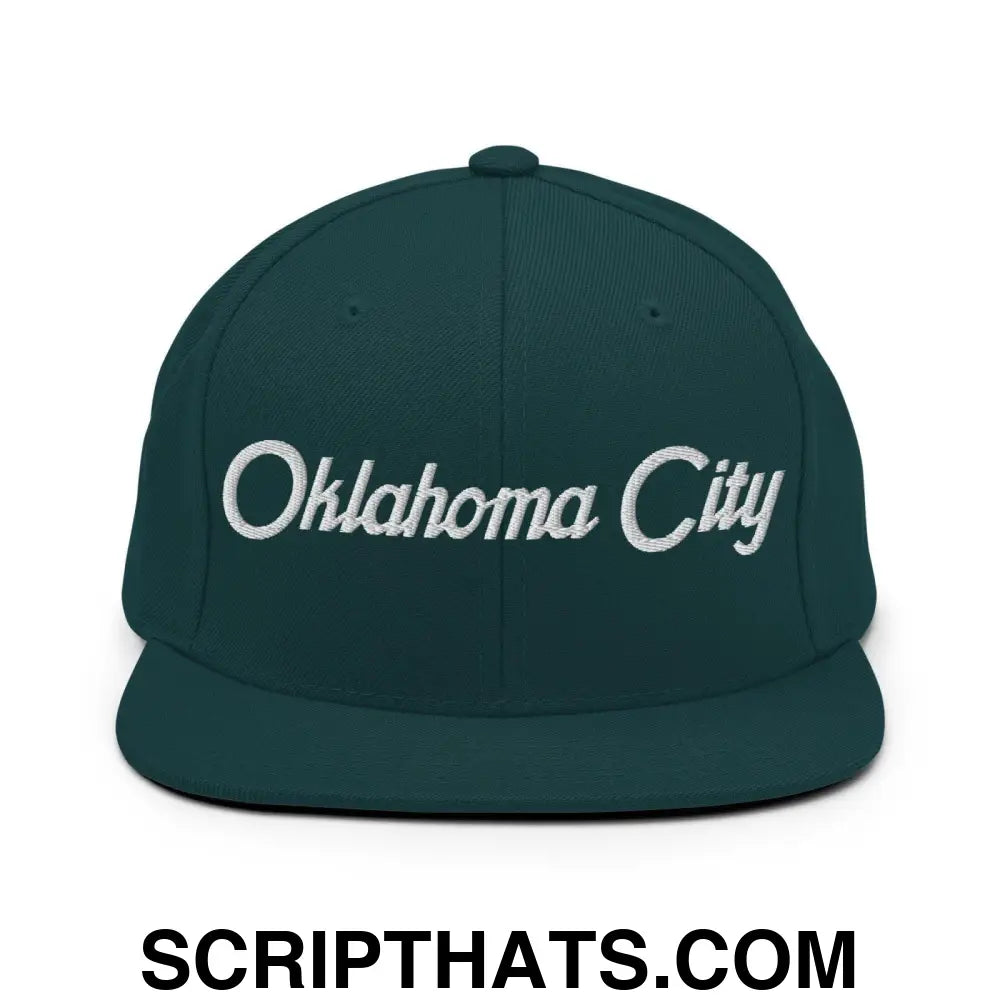 Oklahoma City Script Snapback Hat Spruce