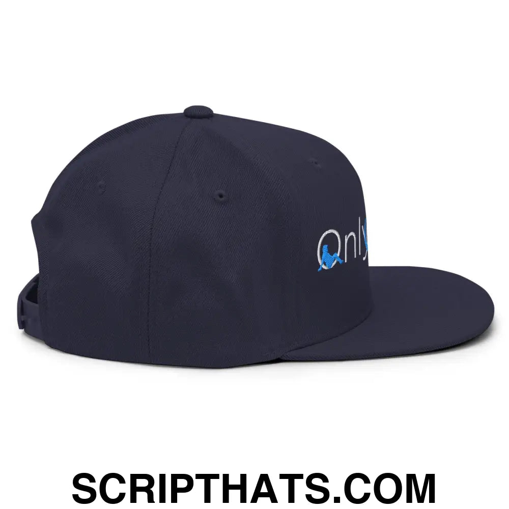 Only Dads Embroidered Flat Bill Brim Snapback Hat Navy