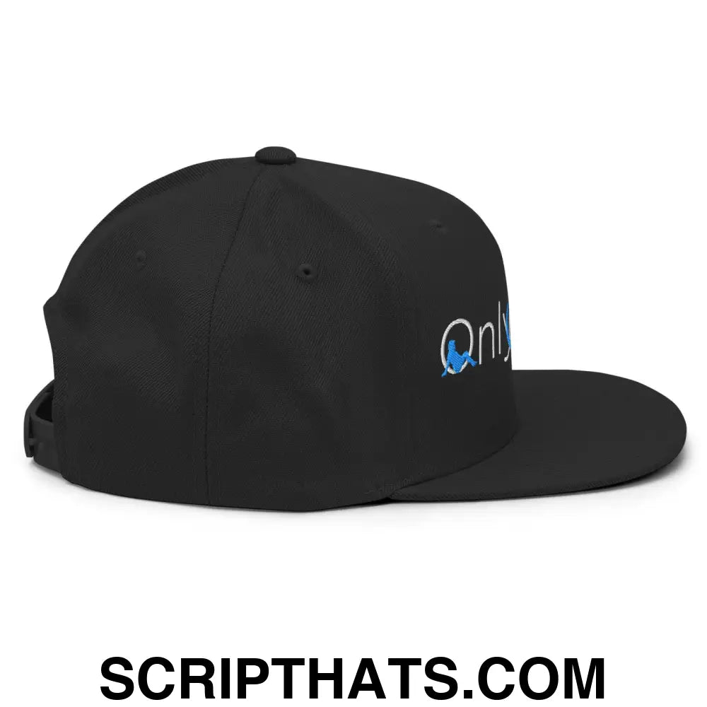 Only Dads Embroidered Flat Bill Brim Snapback Hat Black