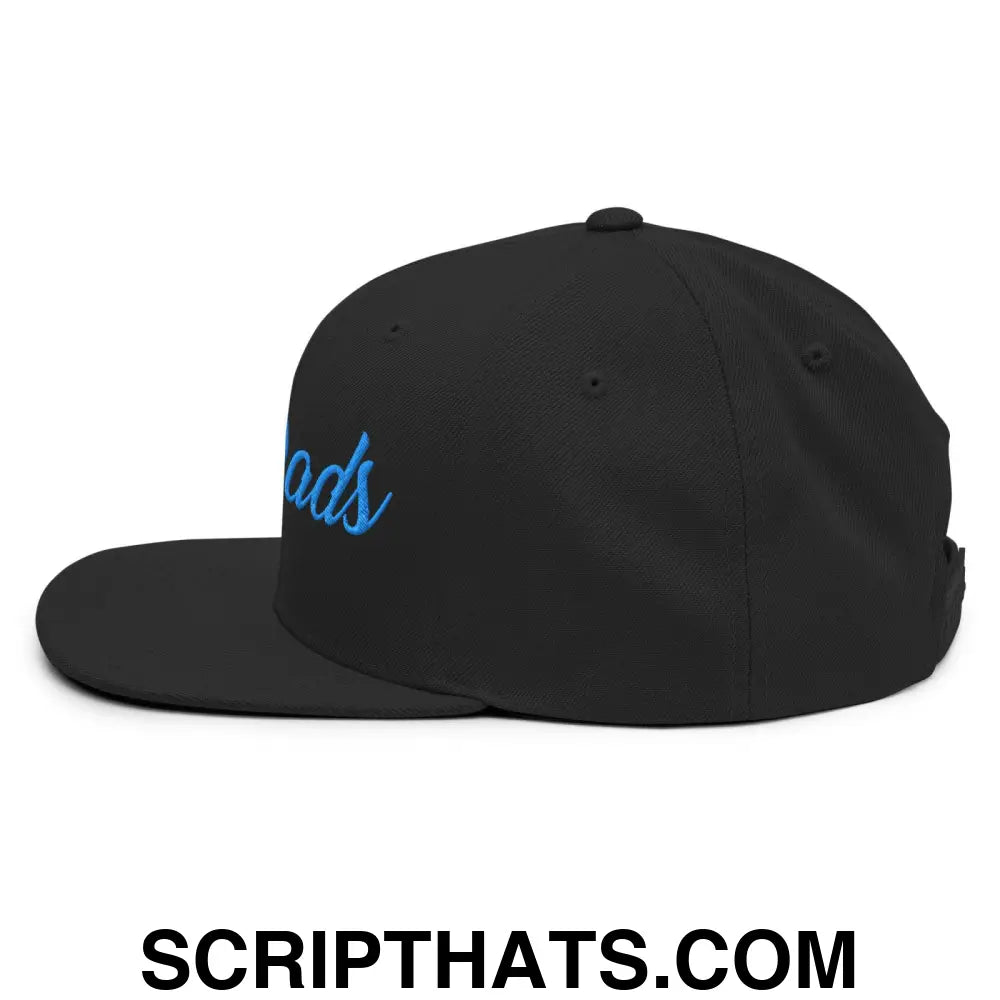 Only Dads Embroidered Flat Bill Brim Snapback Hat Black