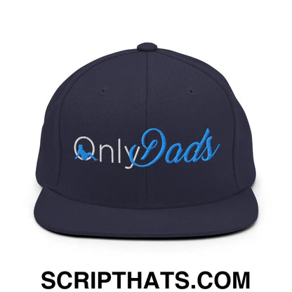 Only Dads Embroidered Flat Bill Brim Snapback Hat Navy