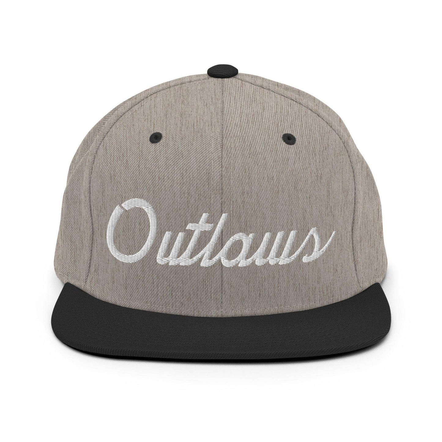 Outlaws School Mascot Script Snapback Hat Heather Black