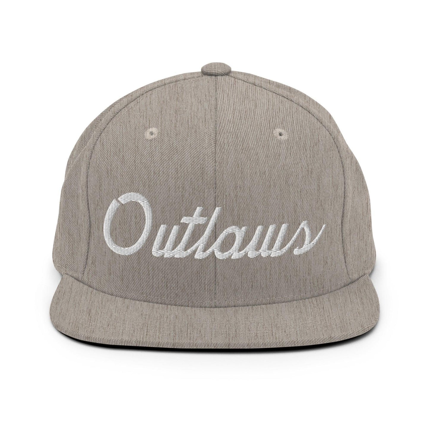 Outlaws School Mascot Script Snapback Hat Heather Grey