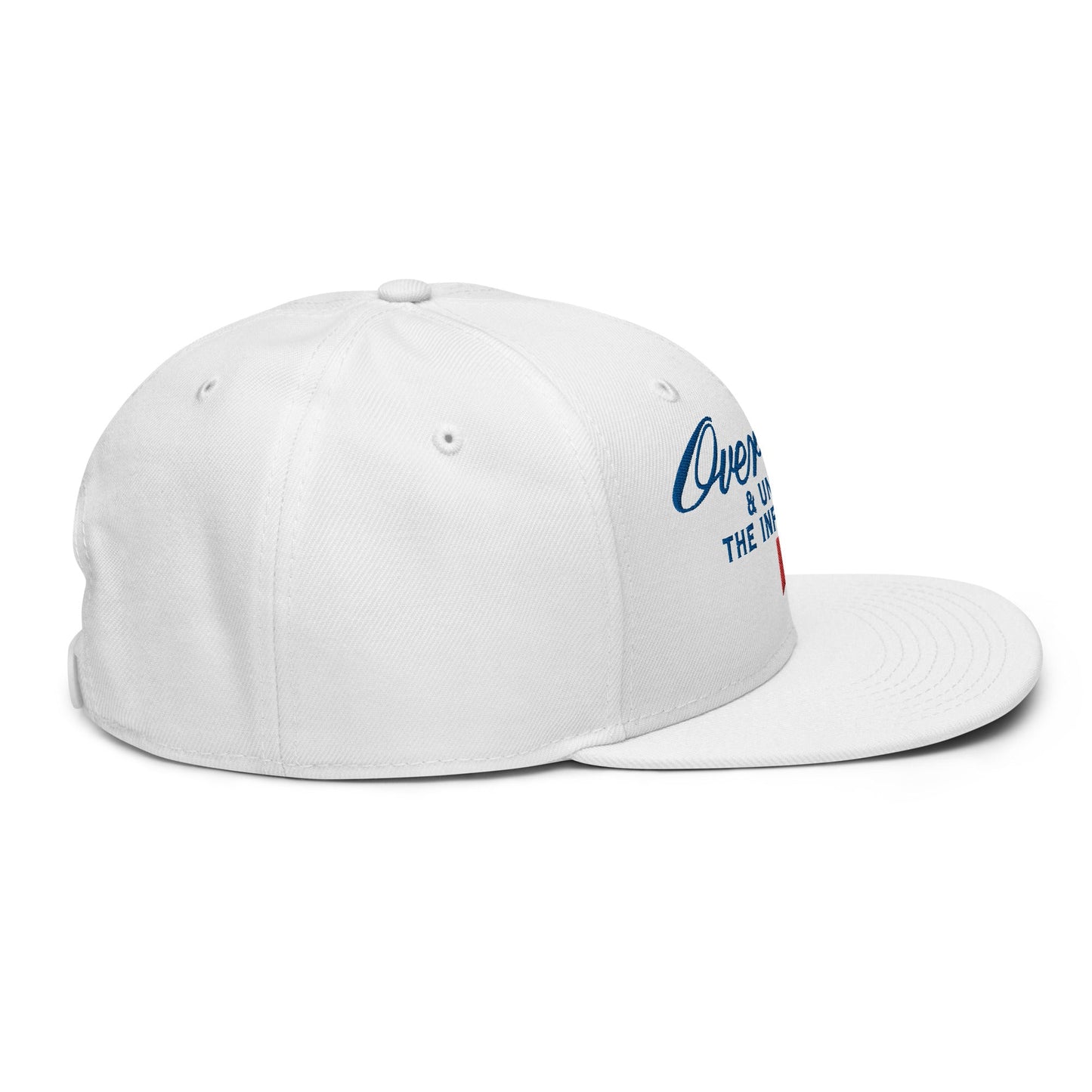 Over Par and Under the Influence Flat Bill Brim Snapback Hat White