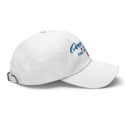 Over Par and Under the Influence Golf Dad Hat White