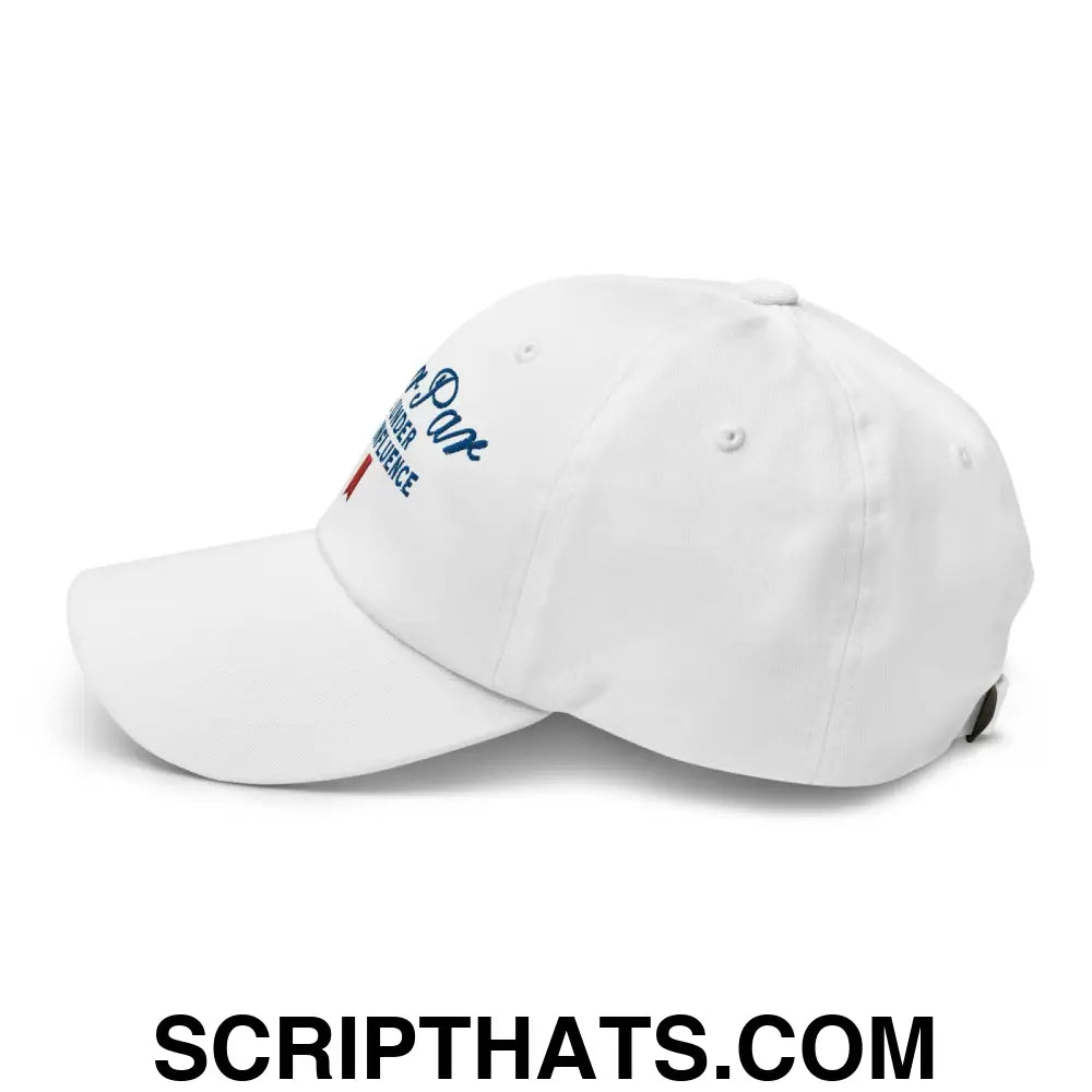 Over Par and Under the Influence Golf Dad Hat White