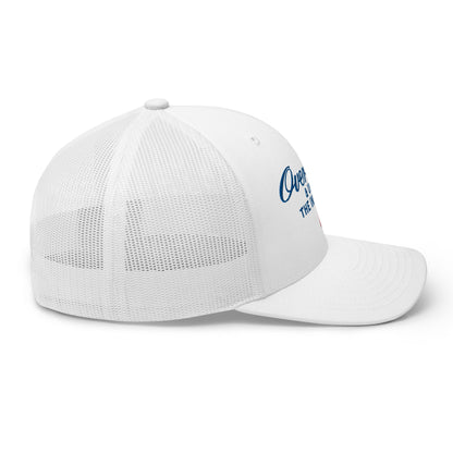 Over Par and Under the Influence Retro Trucker Hat White