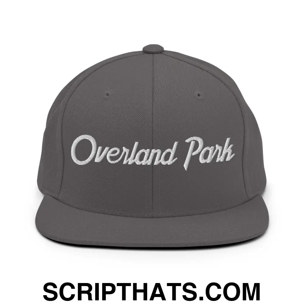 Overland Park Script Snapback Hat Dark Grey