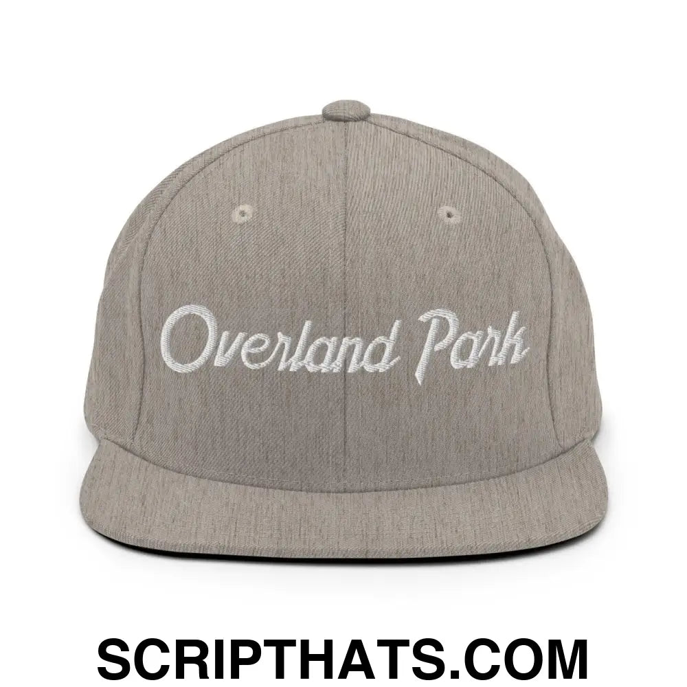 Overland Park Script Snapback Hat Heather Grey