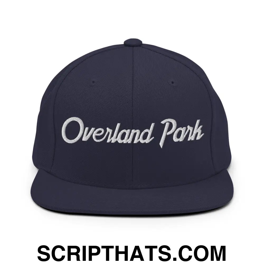 Overland Park Script Snapback Hat Navy