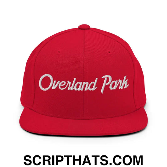 Overland Park Script Snapback Hat Red