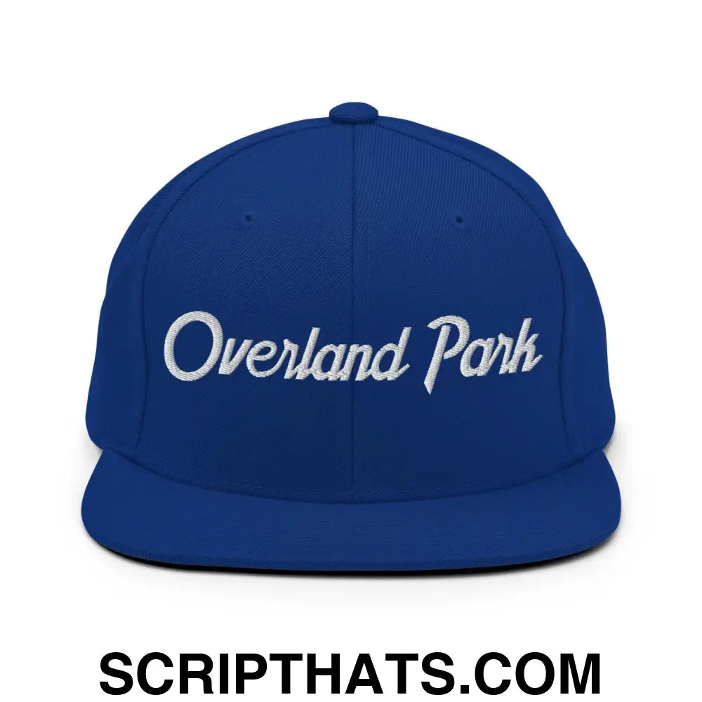 Overland Park Script Snapback Hat Royal Blue