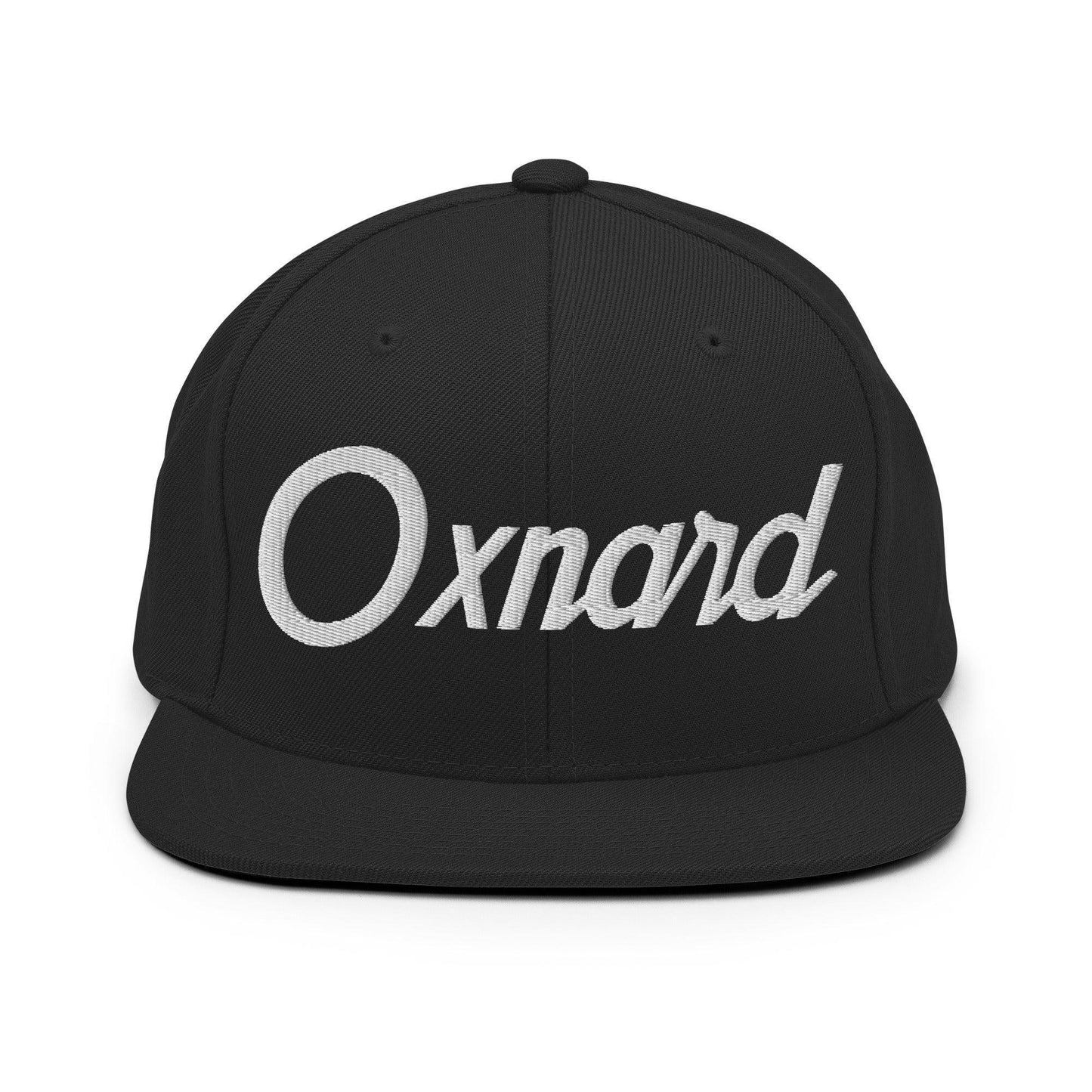 Oxnard Script Snapback Hat Black