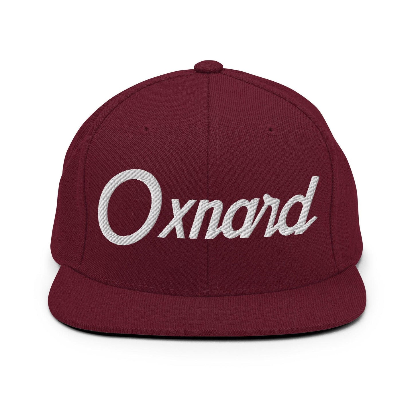 Oxnard Script Snapback Hat Maroon