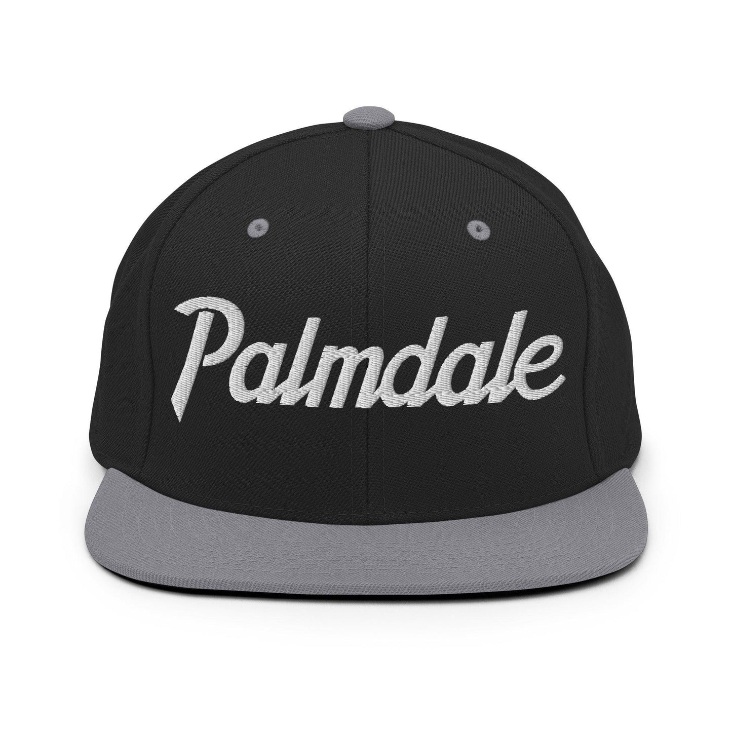 Palmdale Script Snapback Hat Black Silver