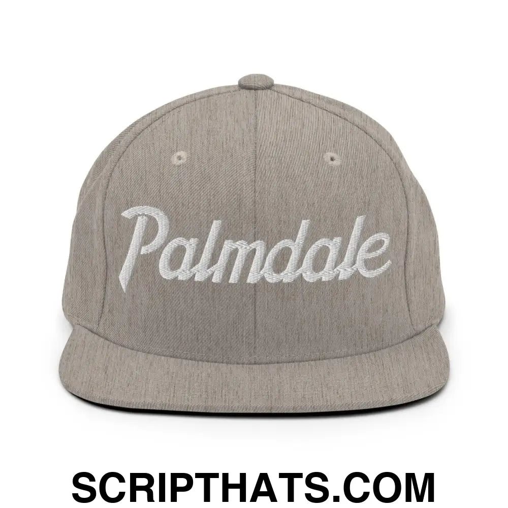 Palmdale Script Snapback Hat Heather Grey