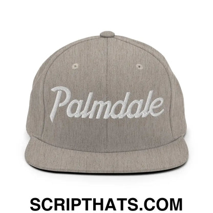 Palmdale Script Snapback Hat Heather Grey