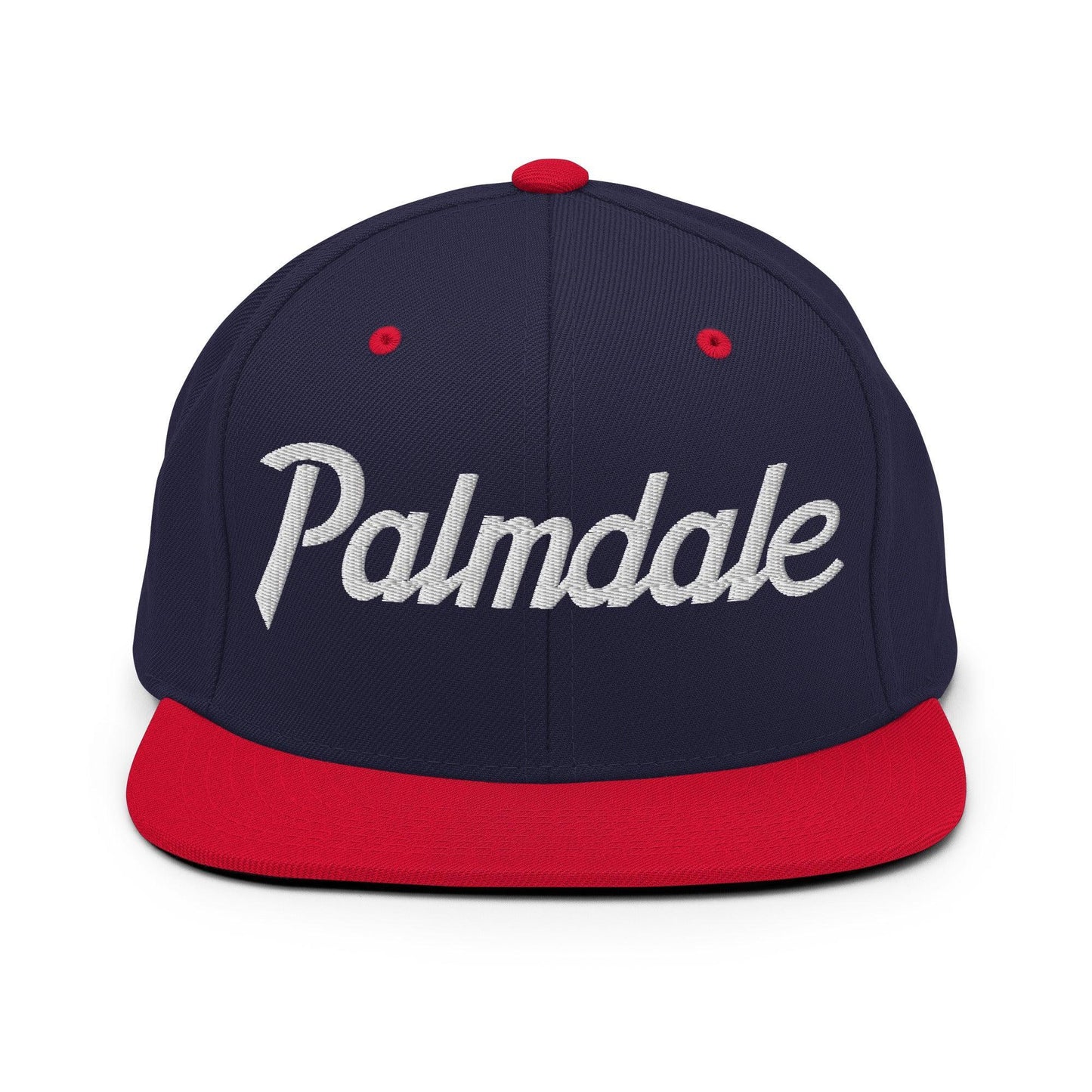 Palmdale Script Snapback Hat Navy Red
