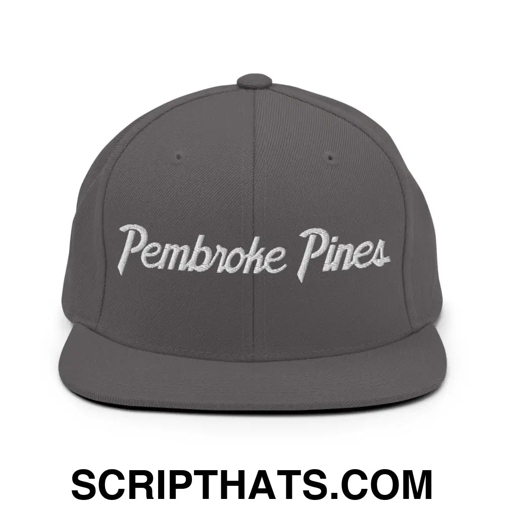 Pembroke Pines Script Snapback Hat Dark Grey