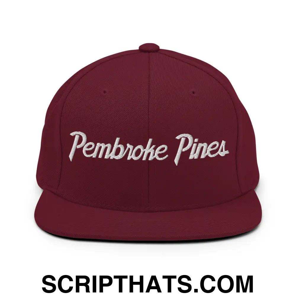 Pembroke Pines Script Snapback Hat Maroon