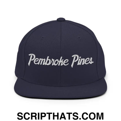 Pembroke Pines Script Snapback Hat Navy