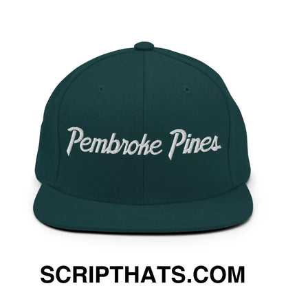 Pembroke Pines Script Snapback Hat Spruce