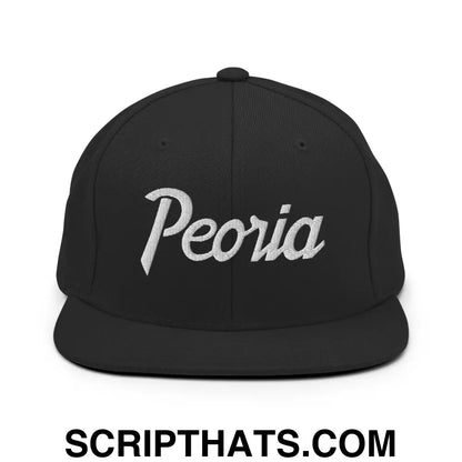 Peoria Script Snapback Hat Black