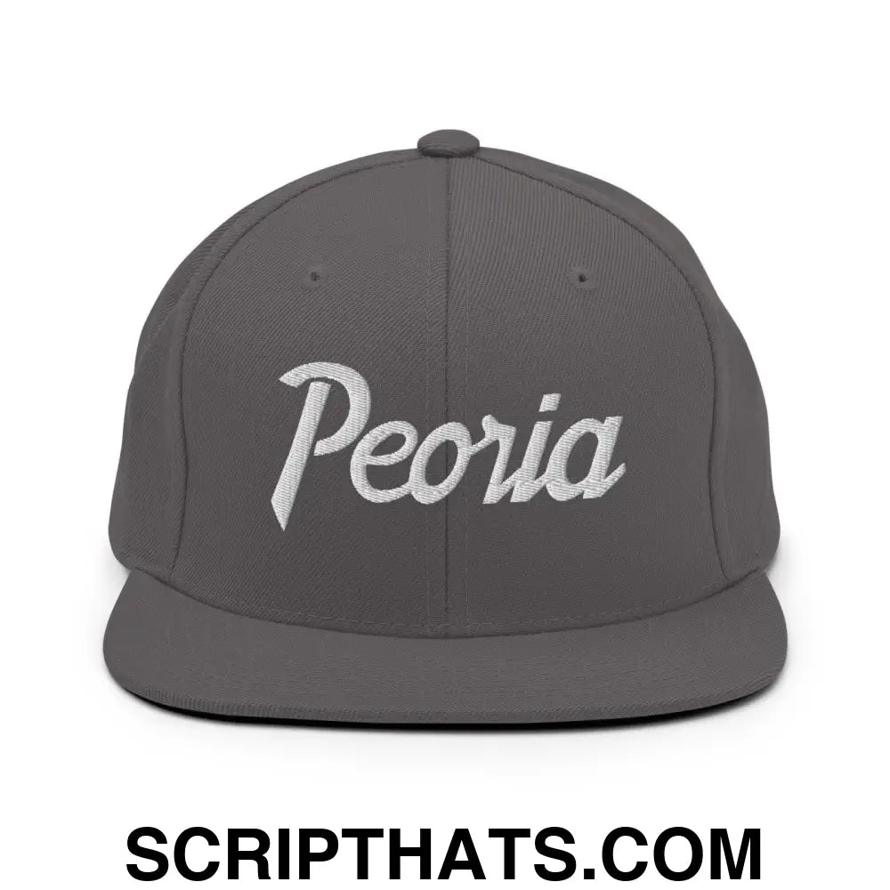 Peoria Script Snapback Hat Dark Grey