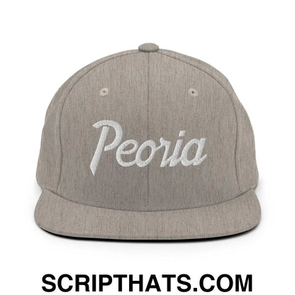 Peoria Script Snapback Hat Heather Grey