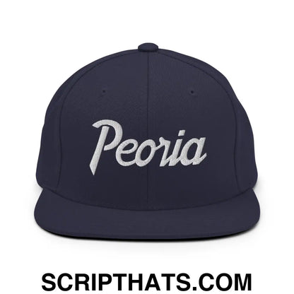 Peoria Script Snapback Hat Navy