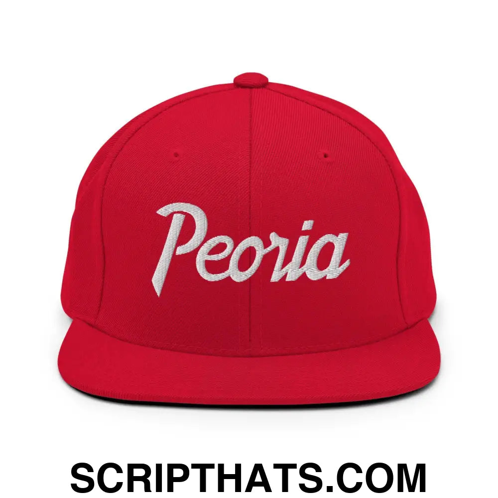 Peoria Script Snapback Hat Red