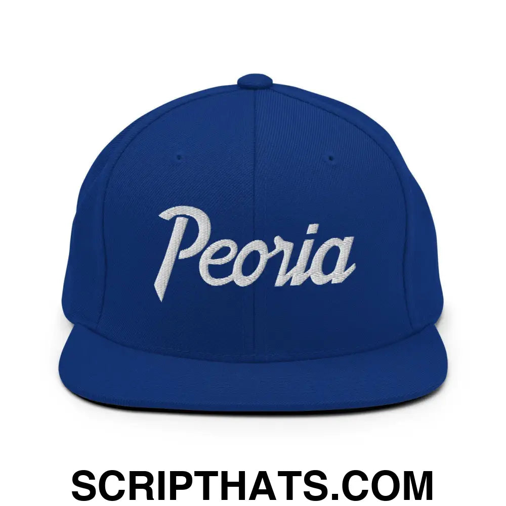 Peoria Script Snapback Hat Royal Blue