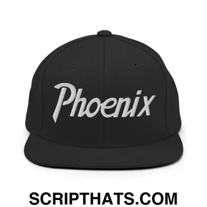 Phoenix Script Snapback Hat Black