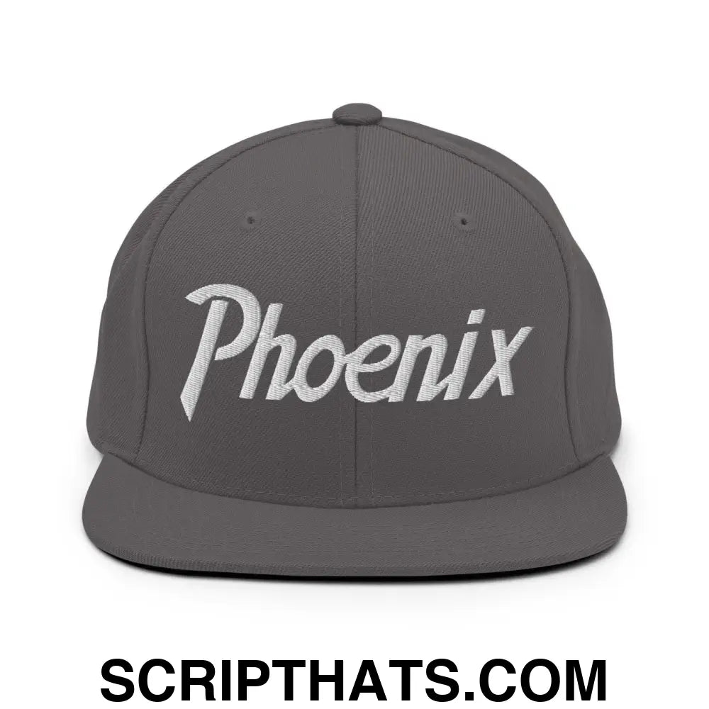 Phoenix Script Snapback Hat Dark Grey