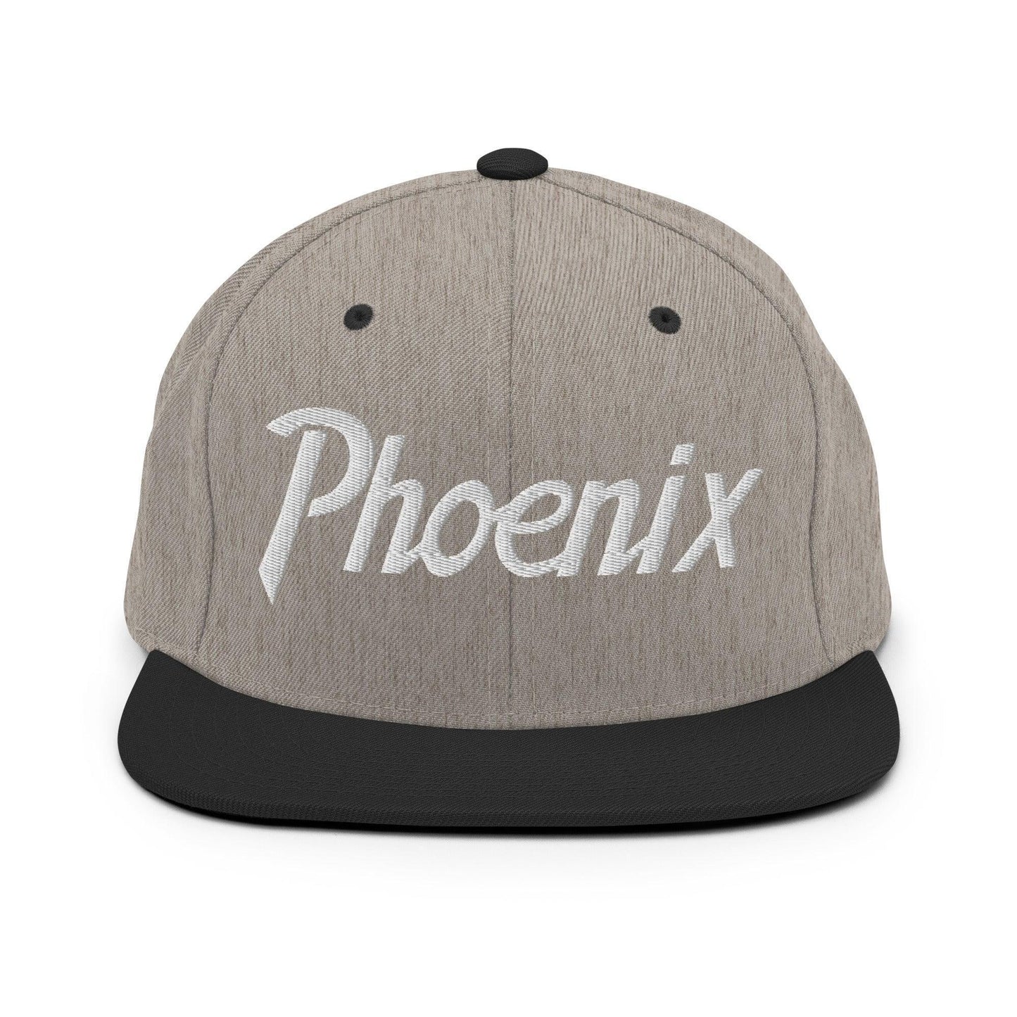 Phoenix Script Snapback Hat Heather Black