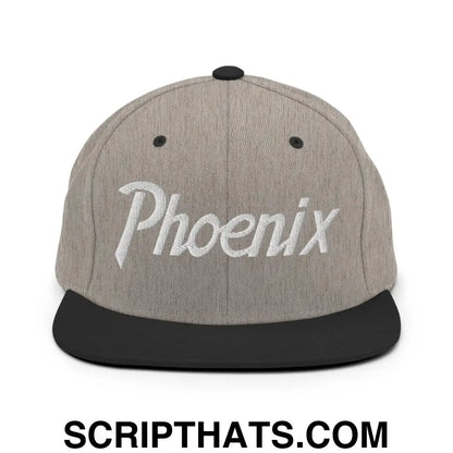 Phoenix Script Snapback Hat Heather Black