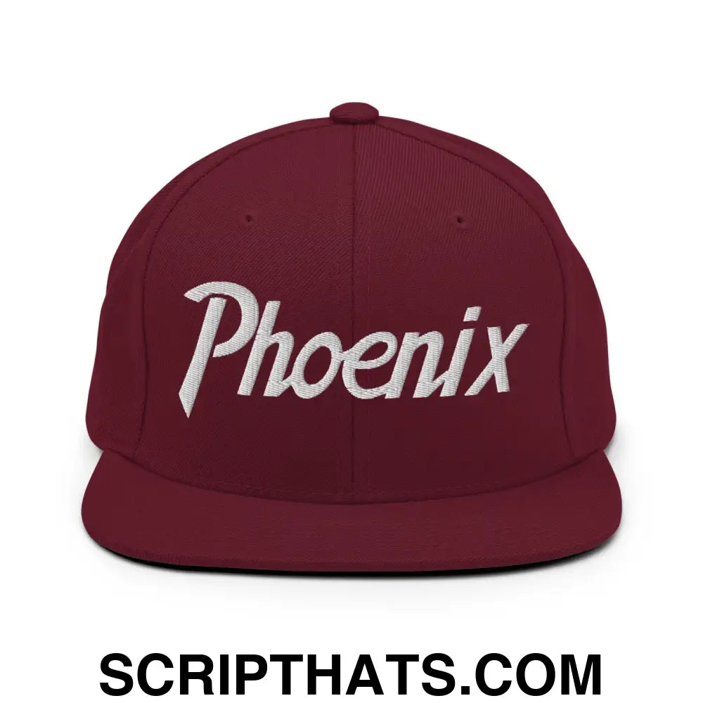 Phoenix Script Snapback Hat Maroon