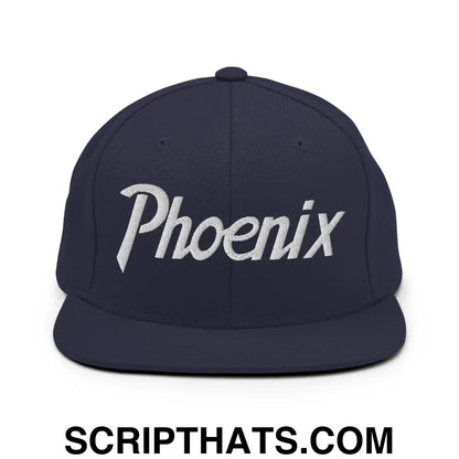 Phoenix Script Snapback Hat Navy