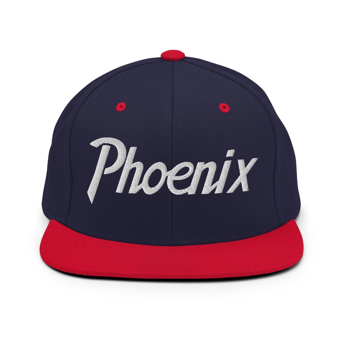 Phoenix Script Snapback Hat Navy Red