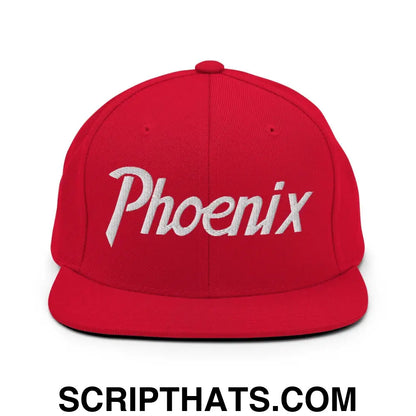 Phoenix Script Snapback Hat Red