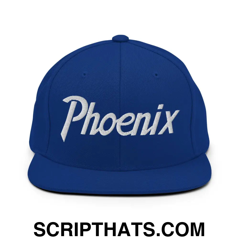 Phoenix Script Snapback Hat Royal Blue