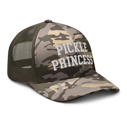 Pickle Princess Camo Trucker Hat Camo Olive