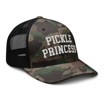 Pickle Princess Camo Trucker Hat Camo Black