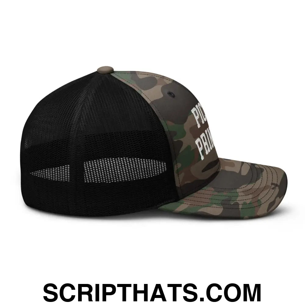 Pickle Princess Camo Trucker Hat Camo Black